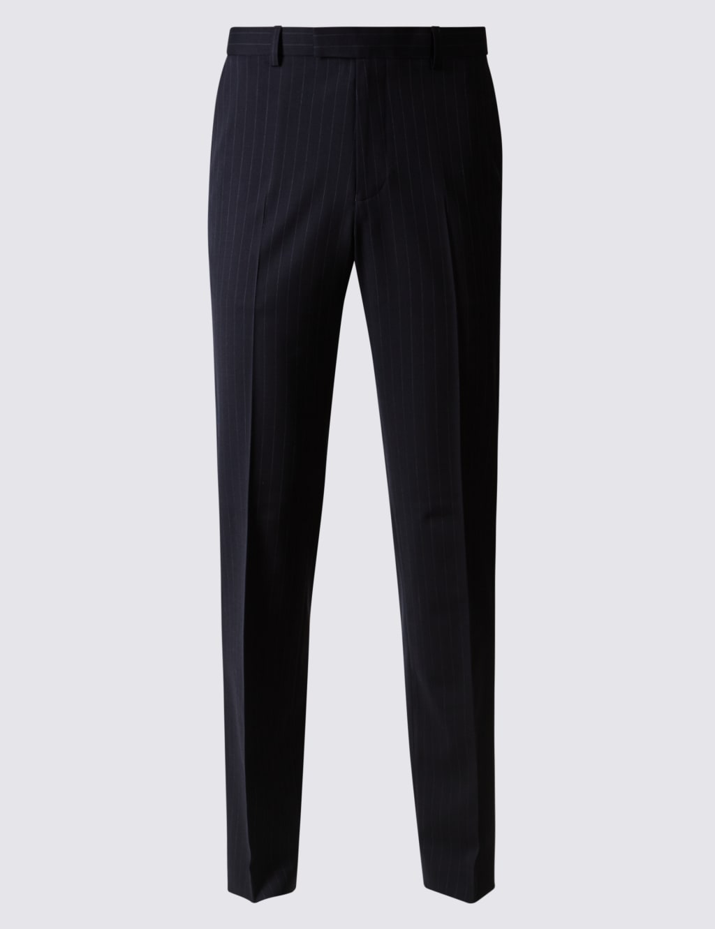 Navy Striped Slim Fit Trousers 2 of 5