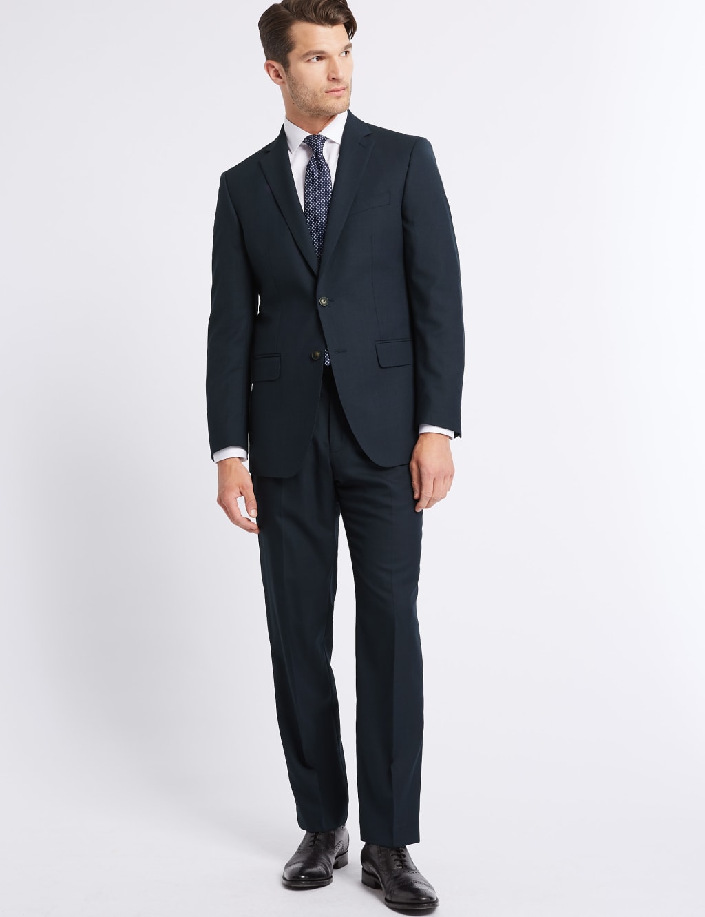 Indigo Textured Regular Fit Trousers 6 of 7