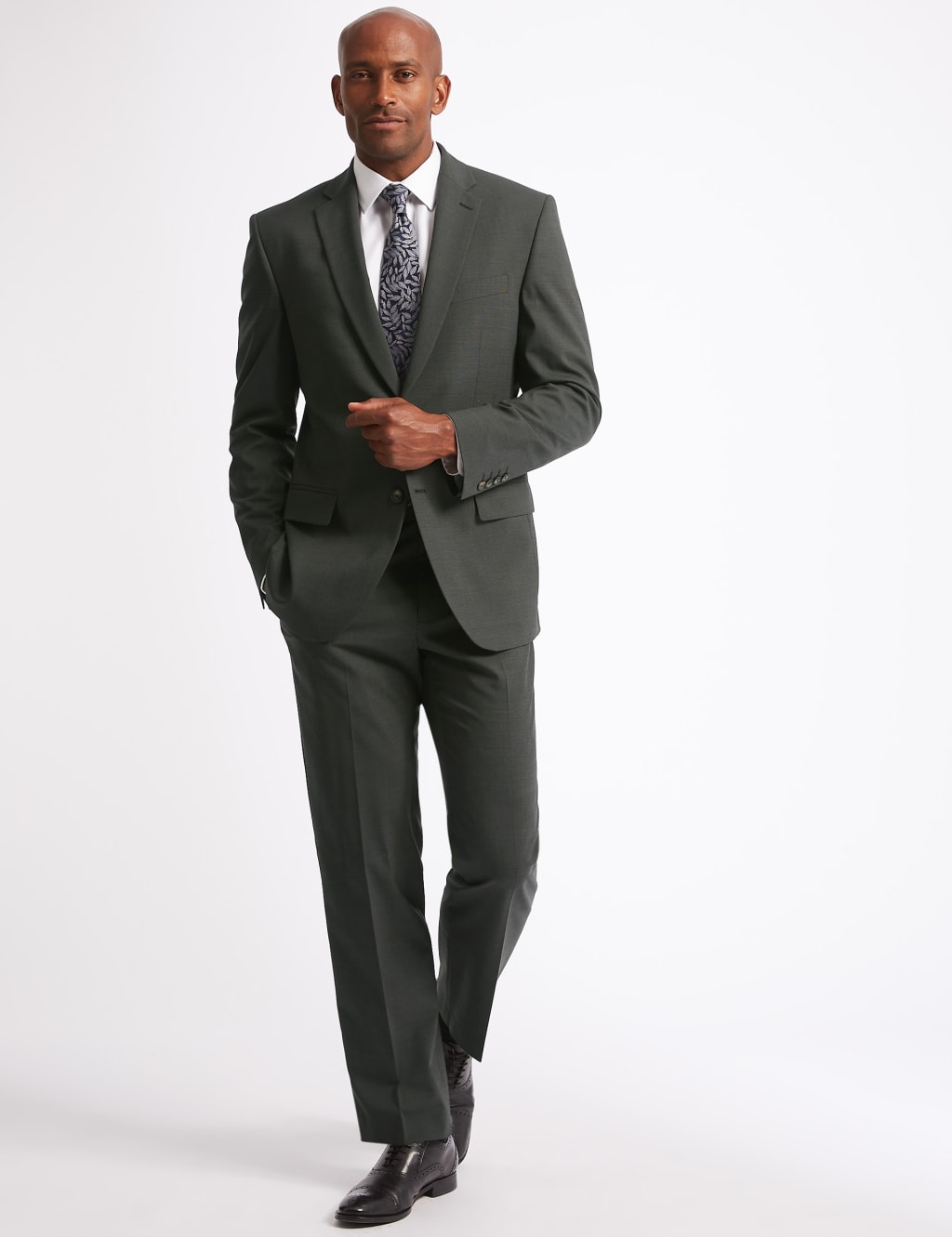 Charcoal Textured Regular Fit Jacket 1 of 9