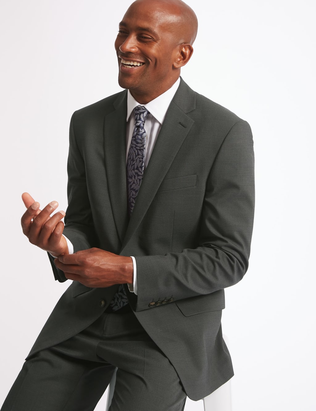 Charcoal Textured Regular Fit Jacket 3 of 9