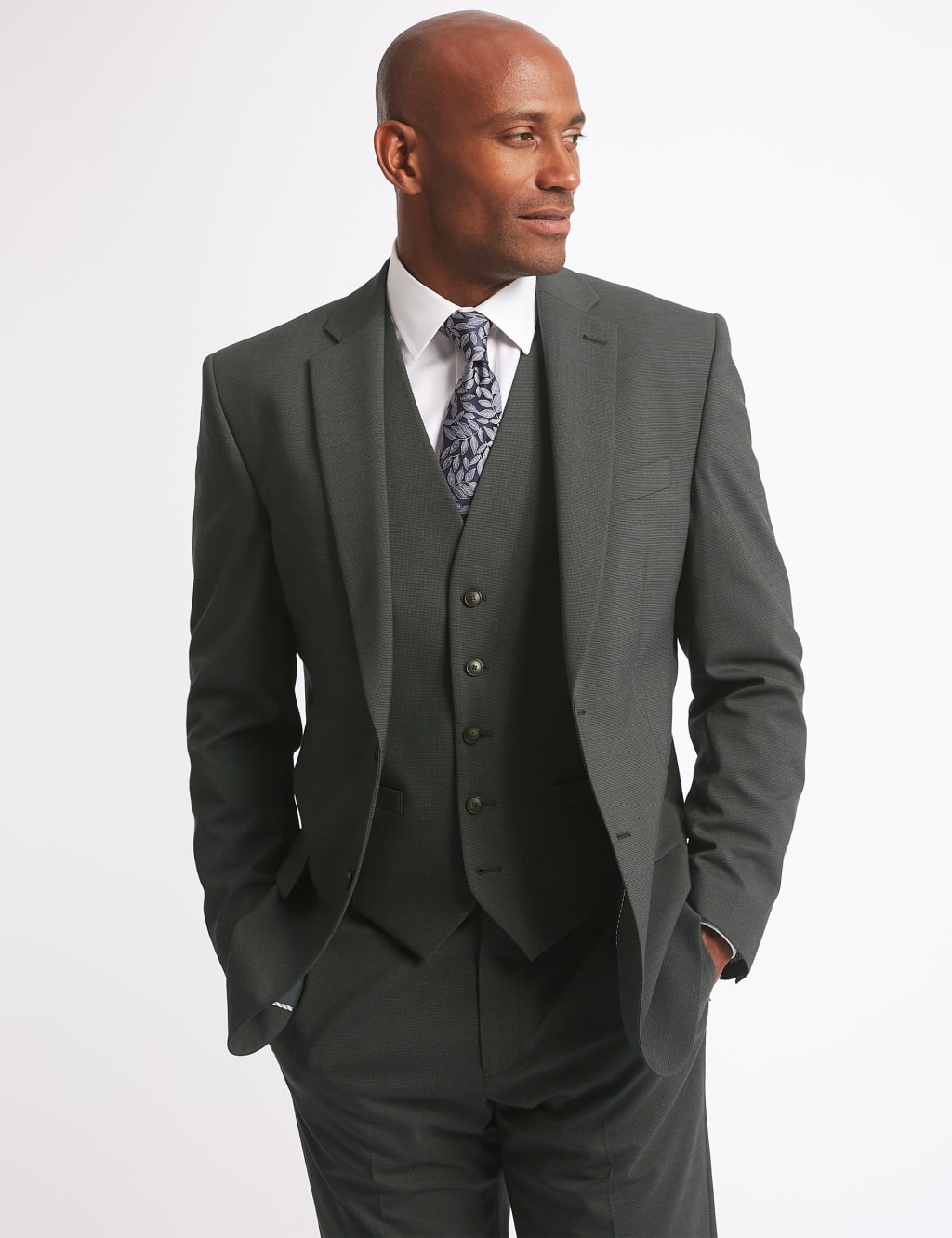 Charcoal Textured Regular Fit Jacket 4 of 9