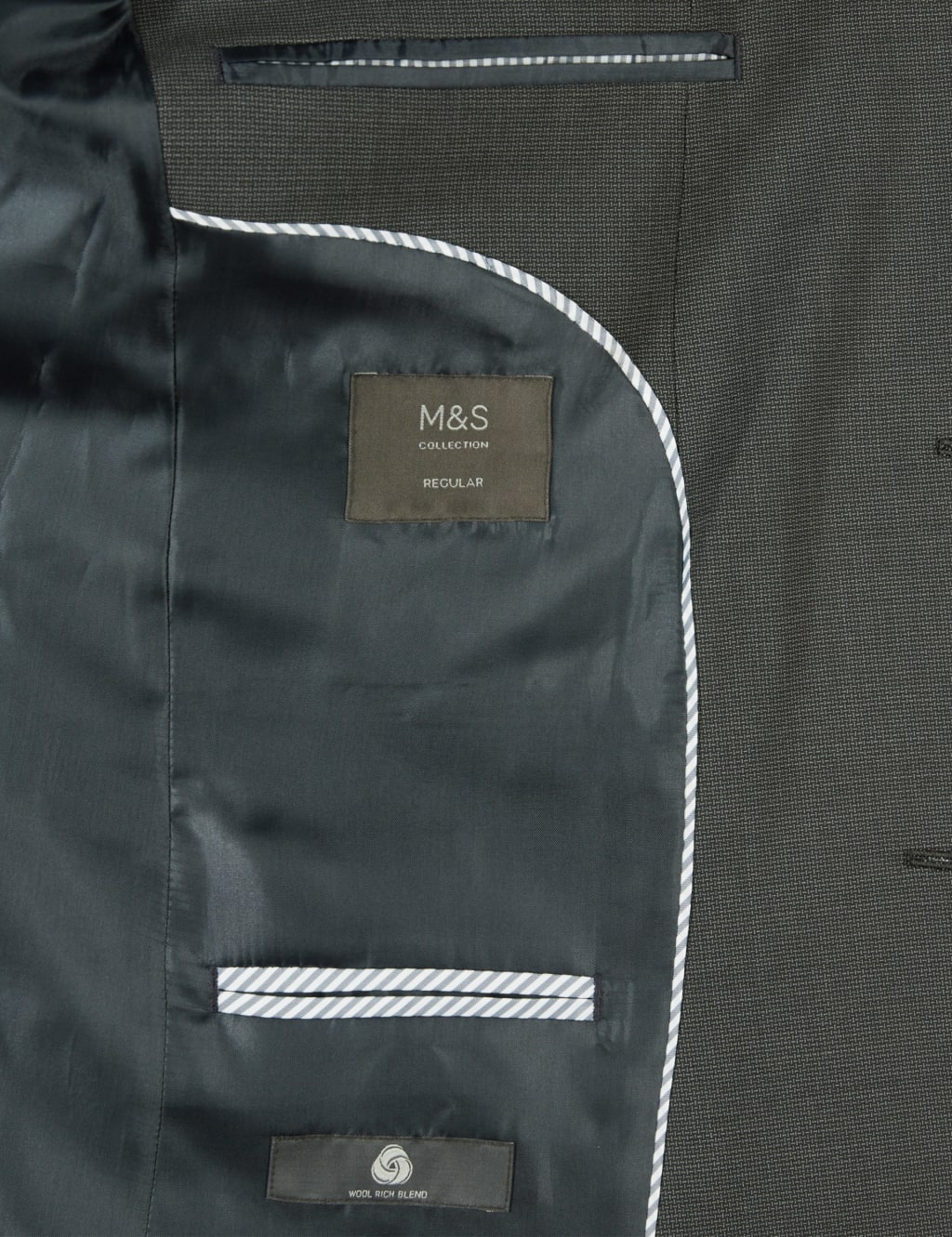 Charcoal Textured Regular Fit Jacket 7 of 9