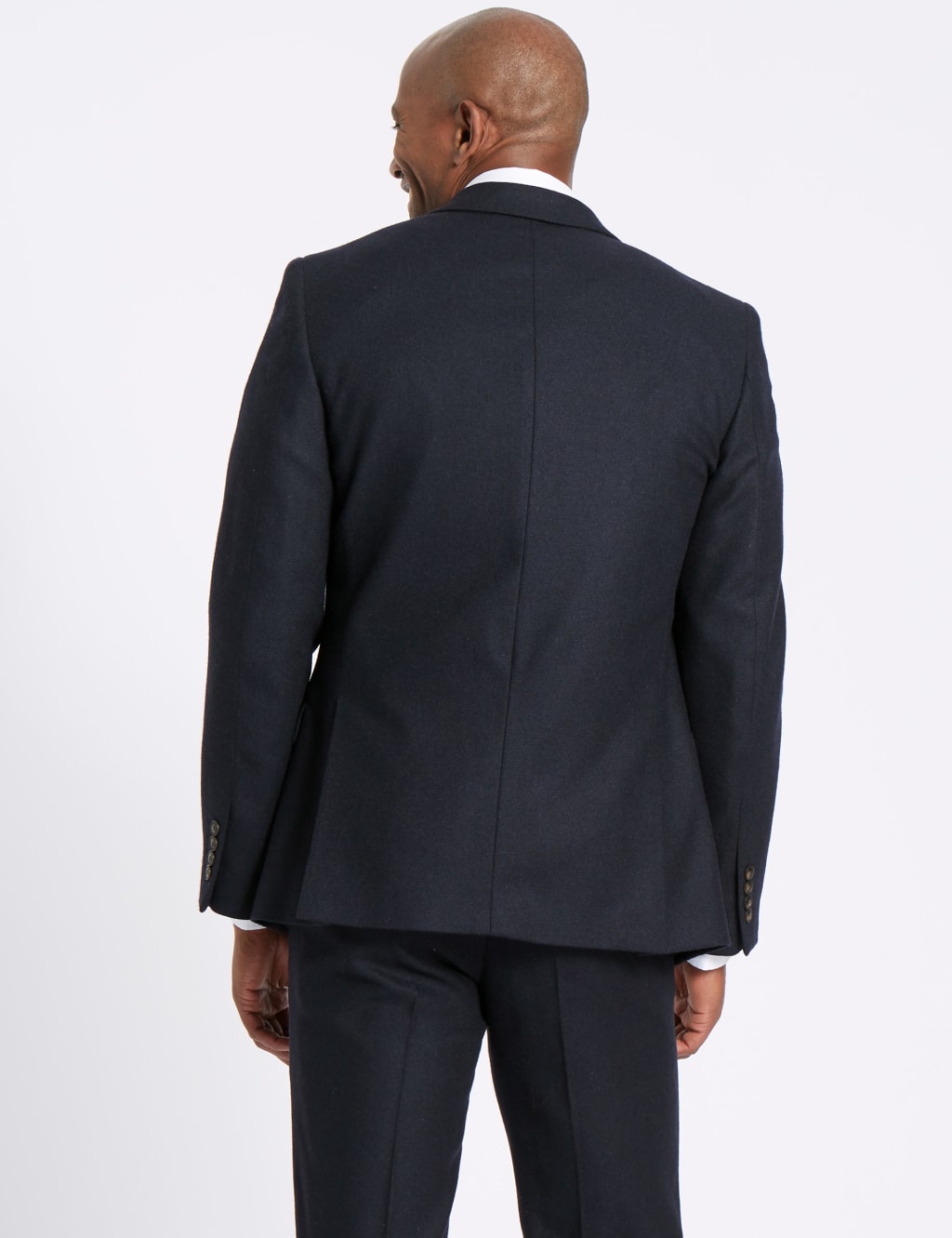 Navy Wool Blend Jacket with Italian Fabric 5 of 9