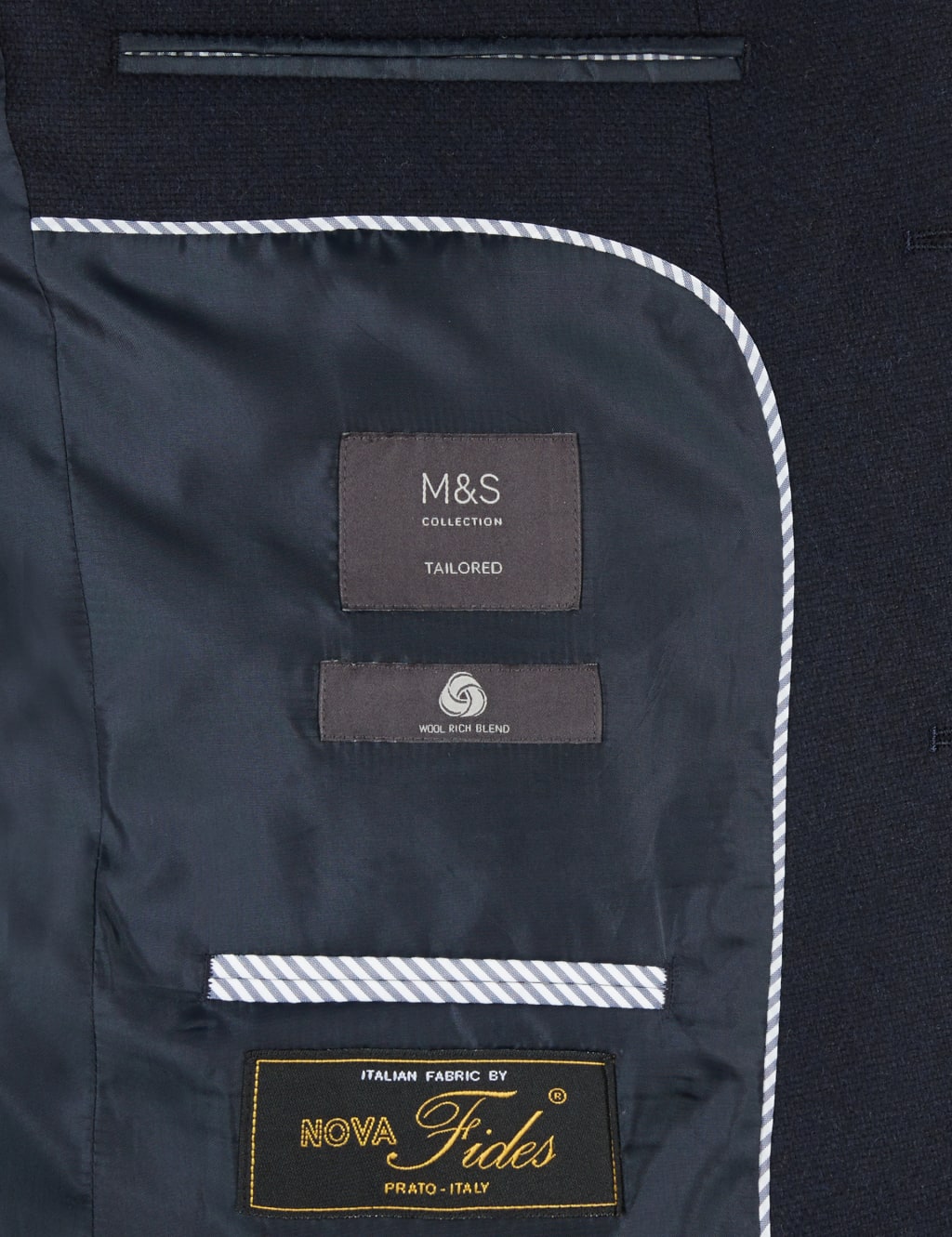 Navy Wool Blend Jacket with Italian Fabric 9 of 9
