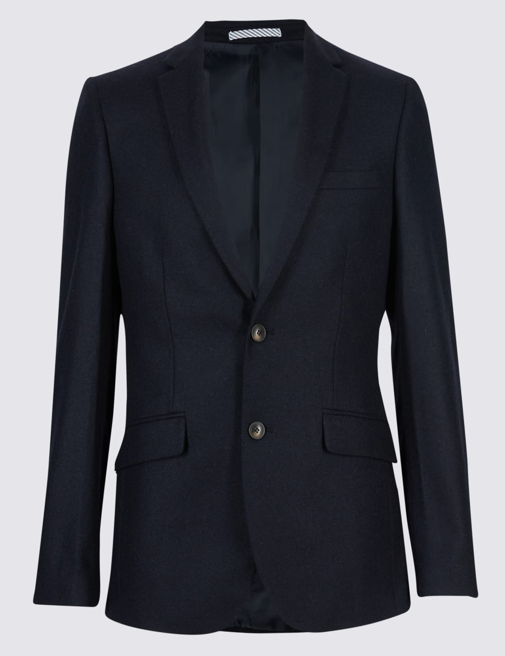 Navy Wool Blend Jacket with Italian Fabric 2 of 9