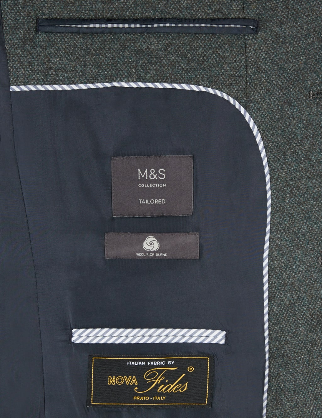 Textured Tailored Fit Jacket with Italian Fabric 9 of 9