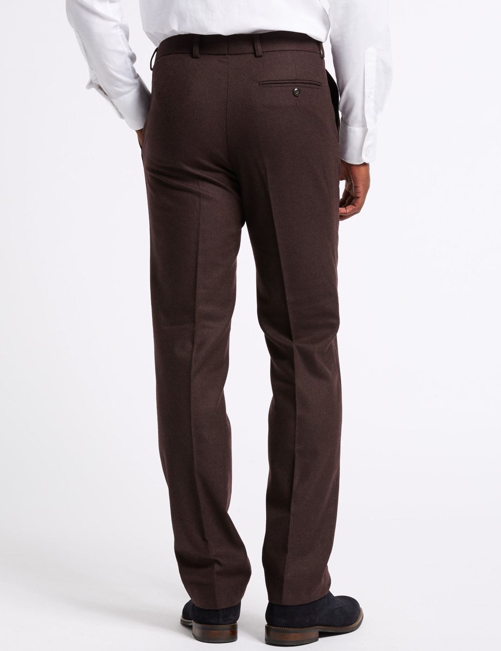 Burgundy Textured Tailored Fit Trousers 4 of 5
