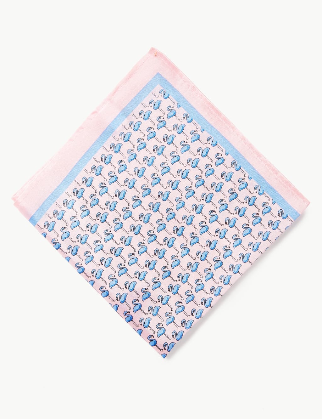 Luxury Silk Flamingo Design Pocket Square 1 of 2