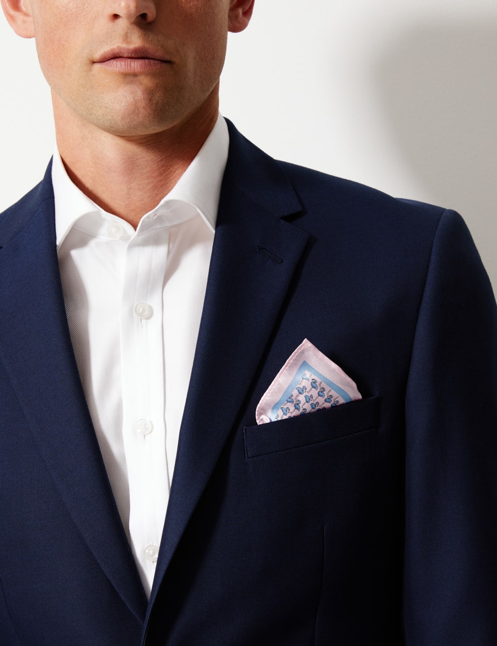 Luxury Silk Flamingo Design Pocket Square 2 of 2