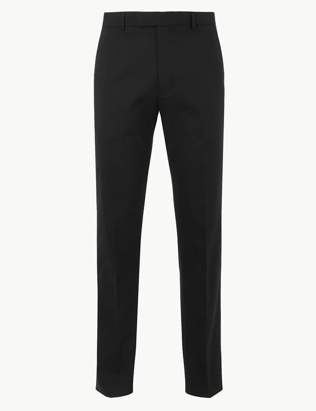 Big & Tall Black Textured Slim Fit Trousers 2 of 5