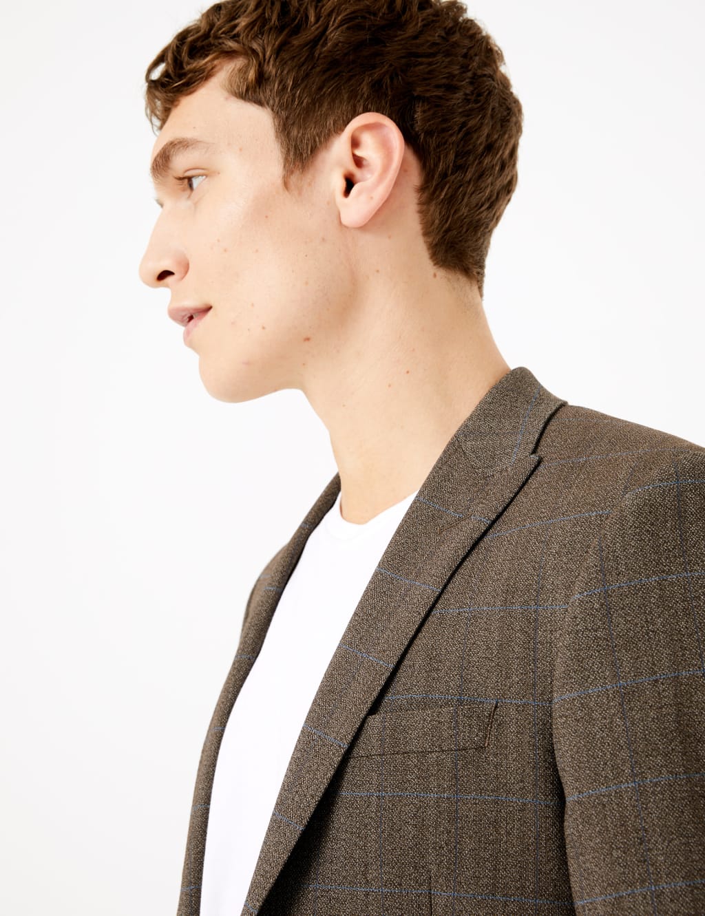 Brown Checked Slim Fit Jacket 3 of 8