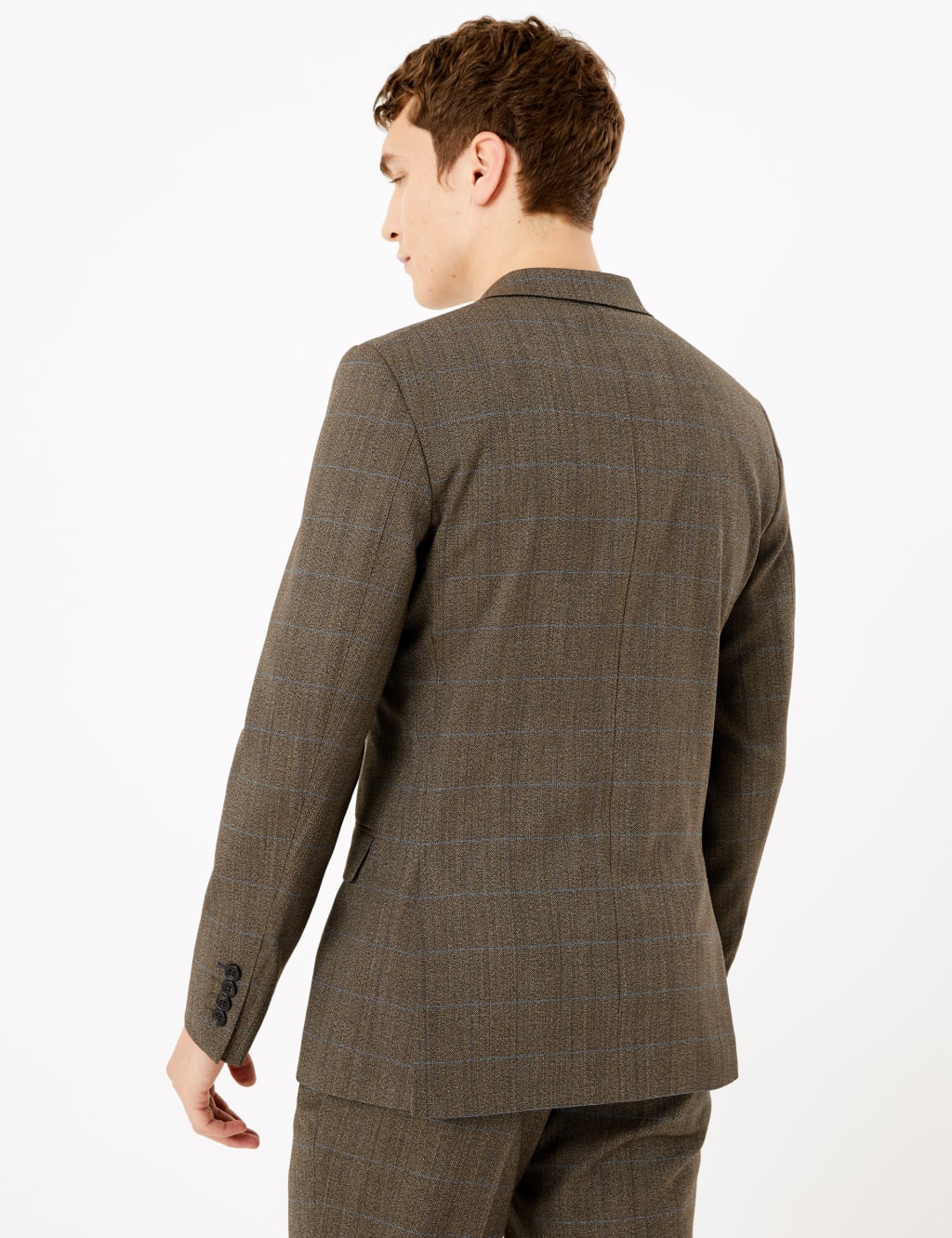 Brown Checked Slim Fit Jacket 4 of 8