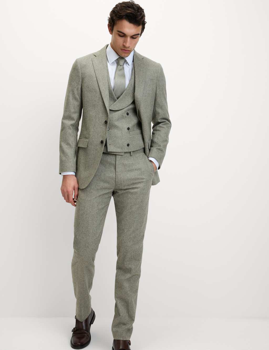 Tailored Fit Wool Rich Tweed Suit Jacket 6 of 6