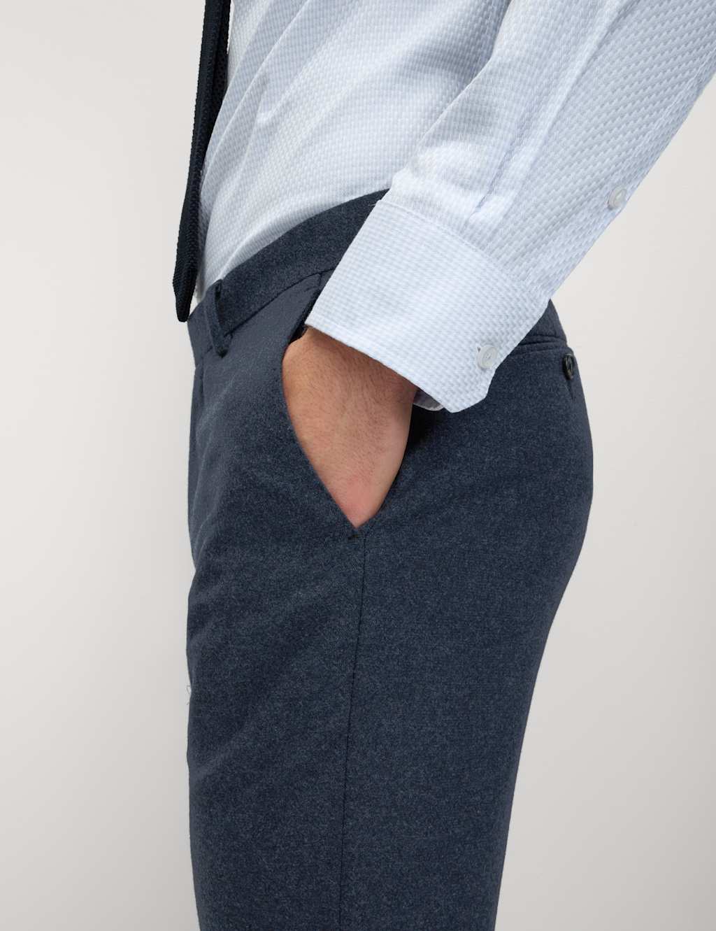 Tailored Fit Wool Rich Tweed Suit Trousers 6 of 6