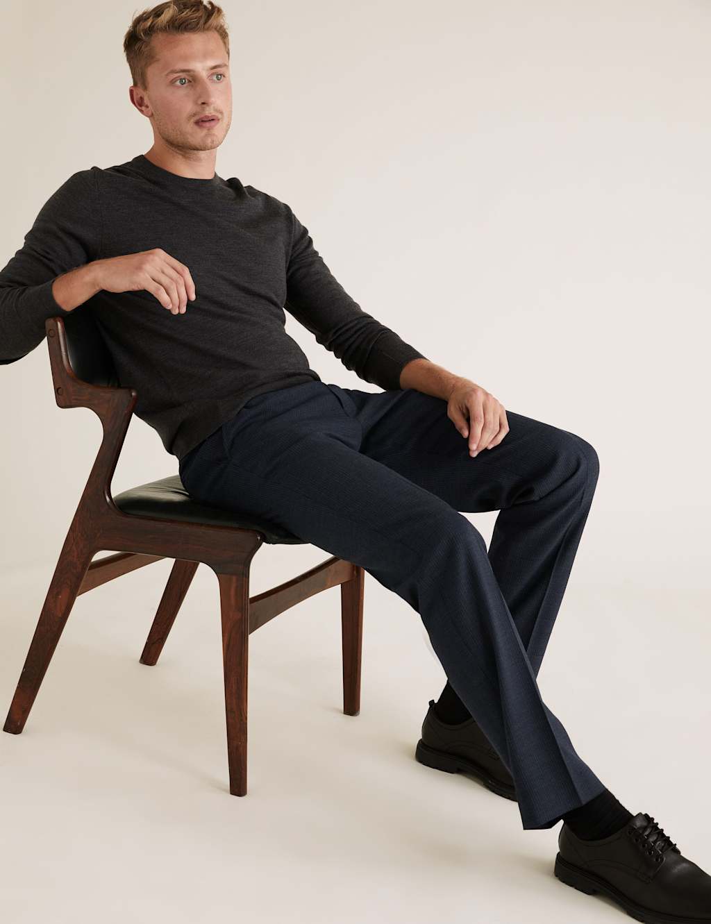 Regular Fit Pinstripe Trousers 1 of 6