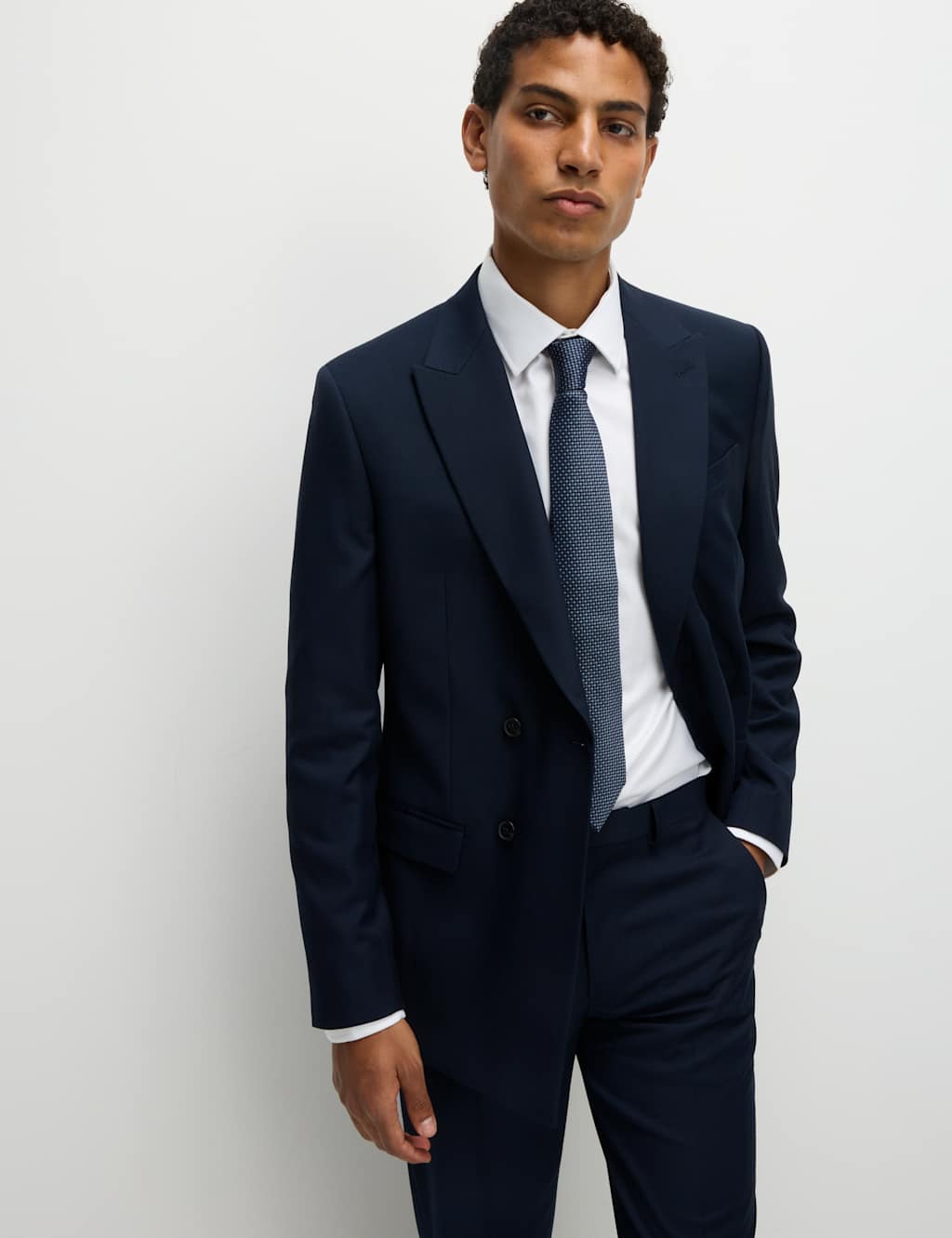 Slim Fit Double Breasted Jacket with Stretch 6 of 8