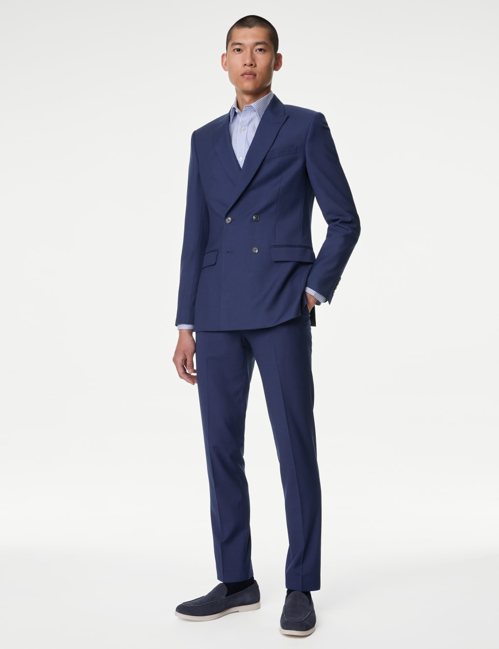 Slim Fit Double Breasted Jacket with Stretch 5 of 7