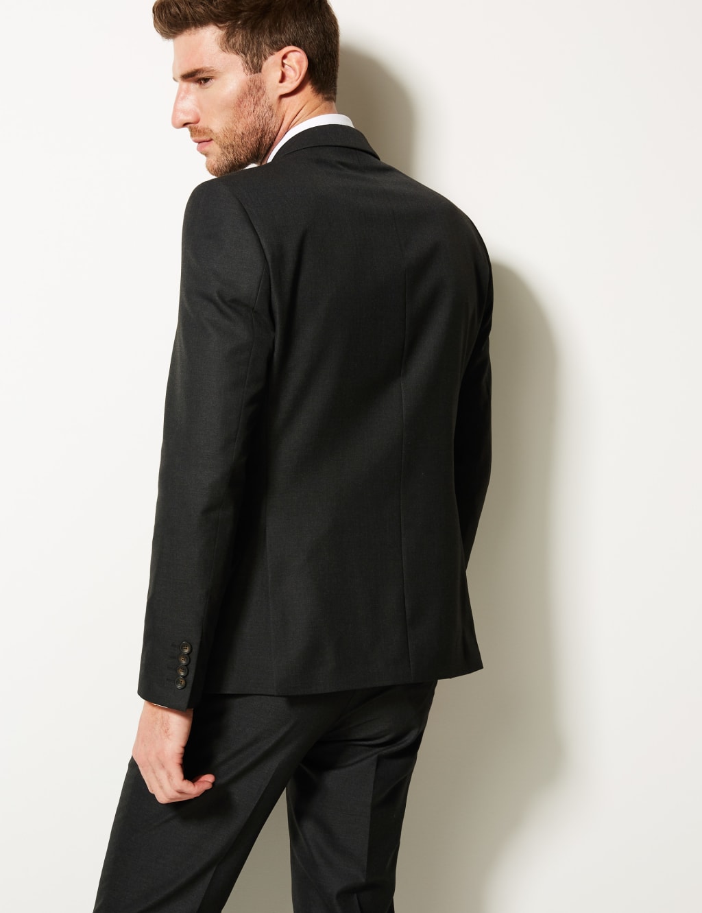 Charcoal Skinny Fit Suit Jacket M S Collection M S