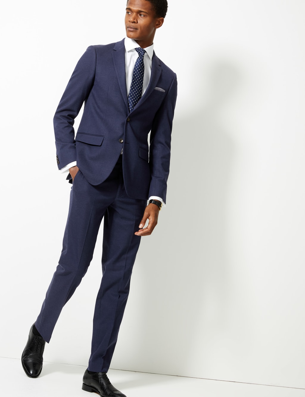 Indigo Textured Slim Fit Jacket 1 of 8