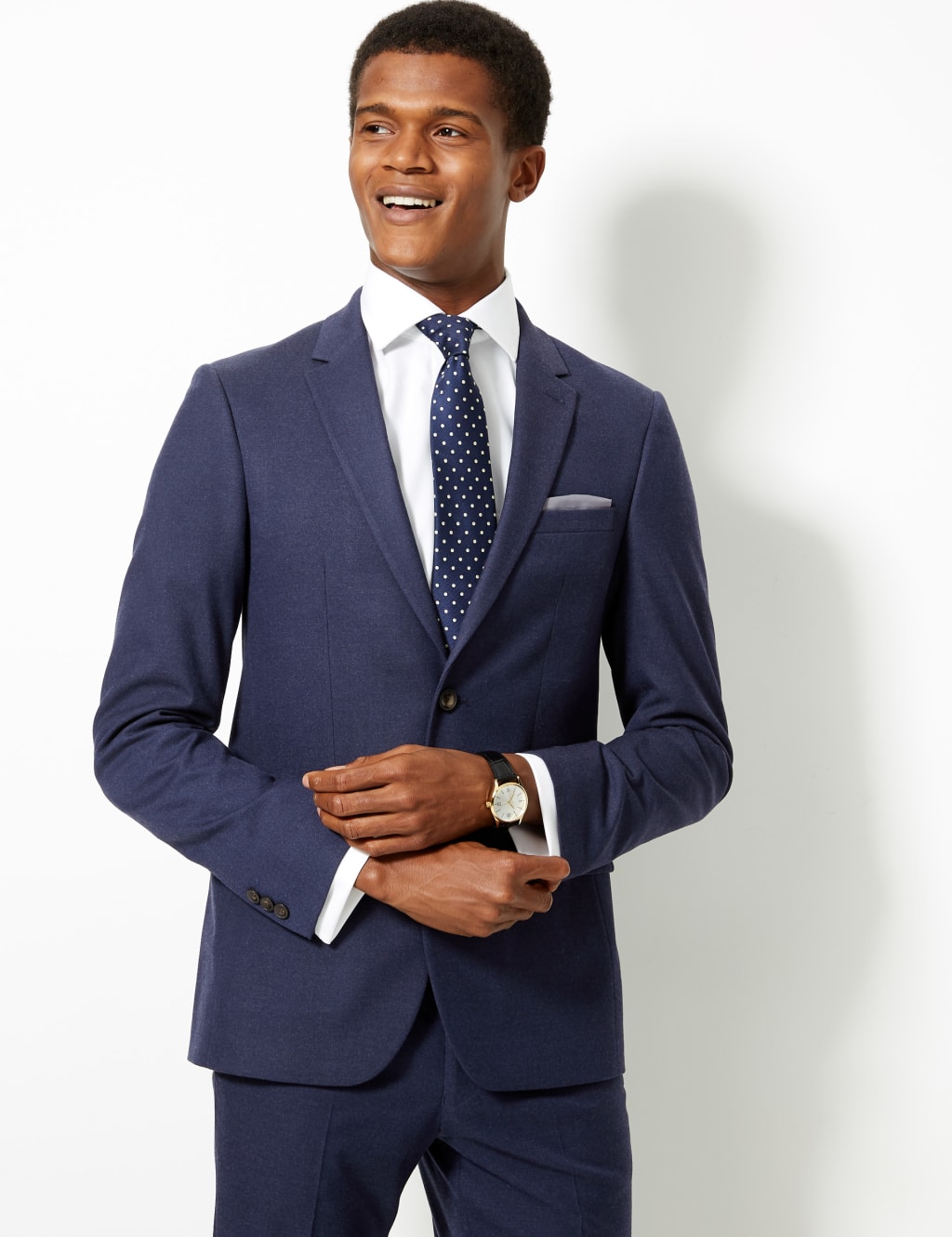Indigo Textured Slim Fit Jacket 3 of 8