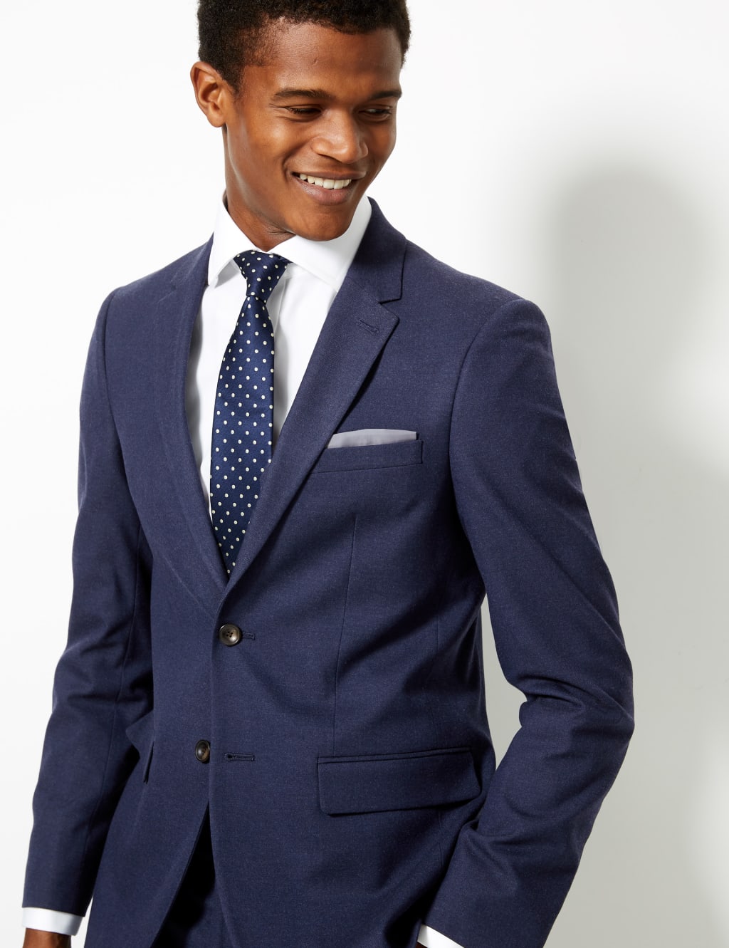 Indigo Textured Slim Fit Jacket 4 of 8