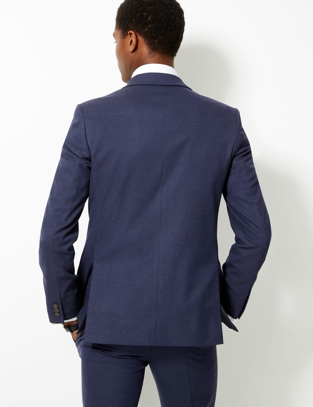 Indigo Textured Slim Fit Jacket 5 of 8