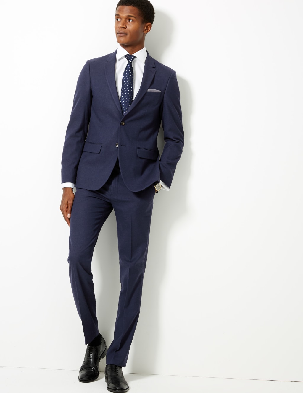 Indigo Textured Slim Fit Jacket 7 of 8