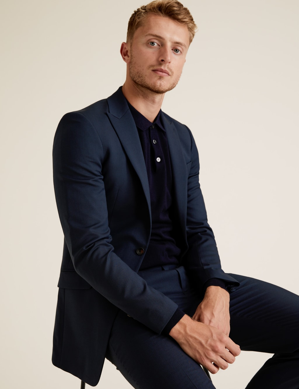 Slim Fit Suit Jacket with Stretch 3 of 9