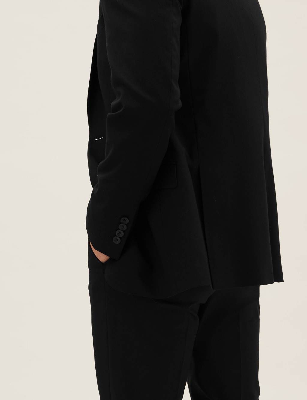 Black Tailored Fit Suit Jacket with Stretch 5 of 8