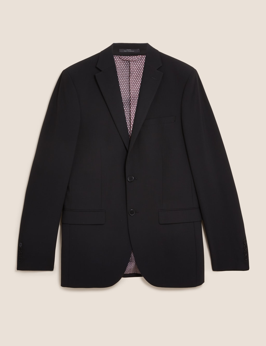 Black Tailored Fit Suit Jacket with Stretch 2 of 8