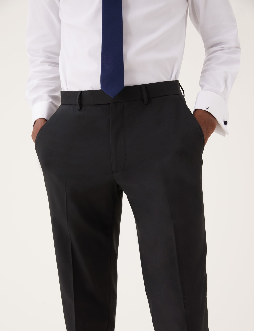 Black Skinny Fit Suit Trousers with Stretch 4 of 8