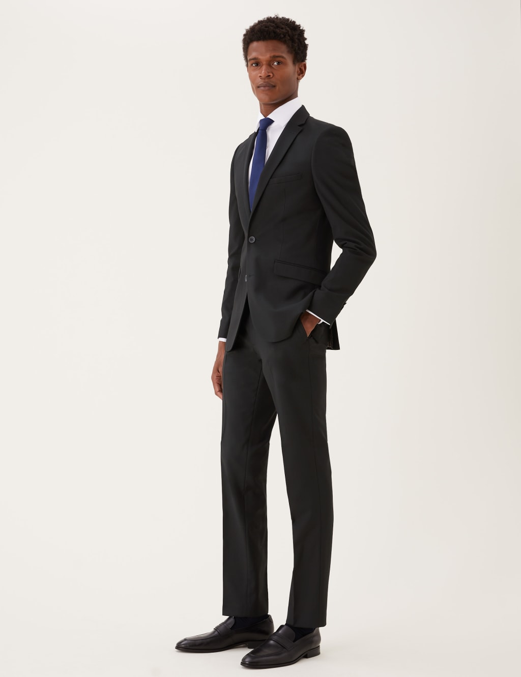 Black Skinny Fit Suit Trousers with Stretch 6 of 8