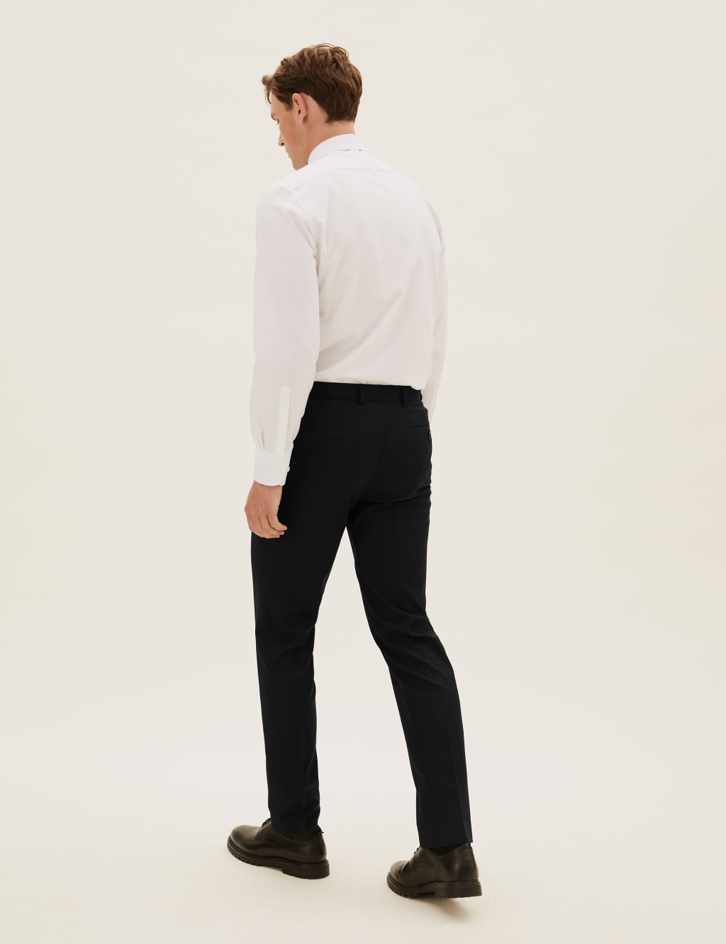 Black Tailored Fit Suit Trousers with Stretch 3 of 7