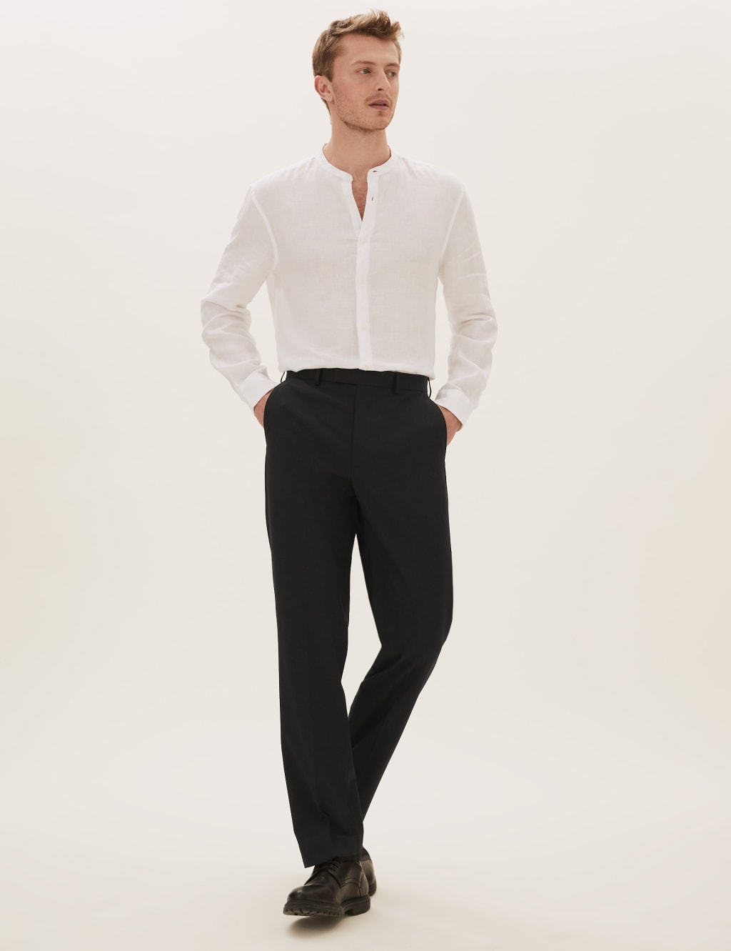 Black Regular Fit Trousers 1 of 8
