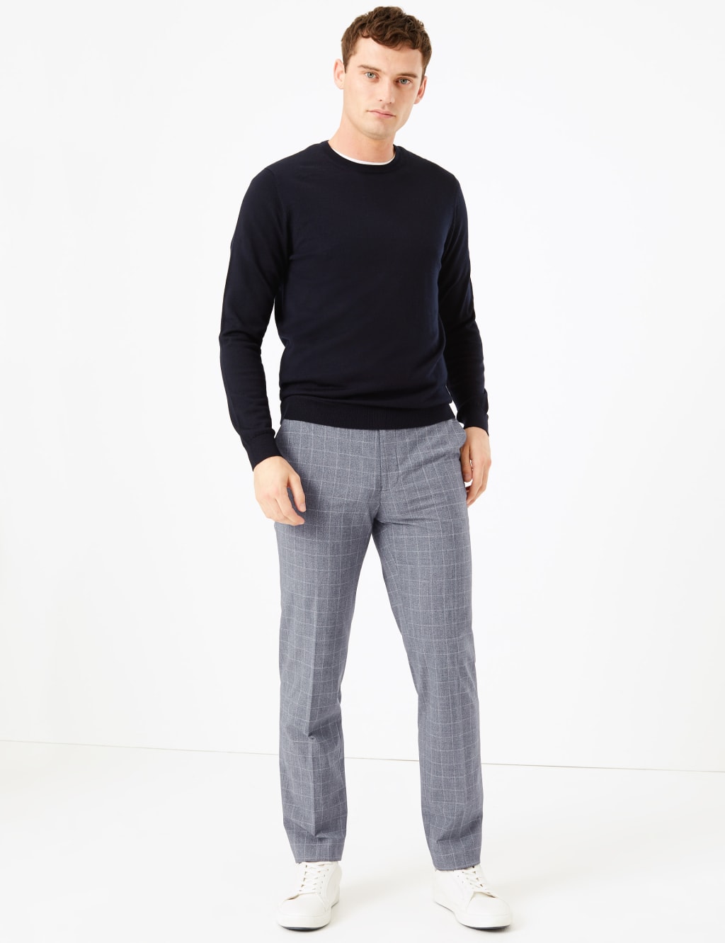 Slim Fit Checked Trousers 1 of 6