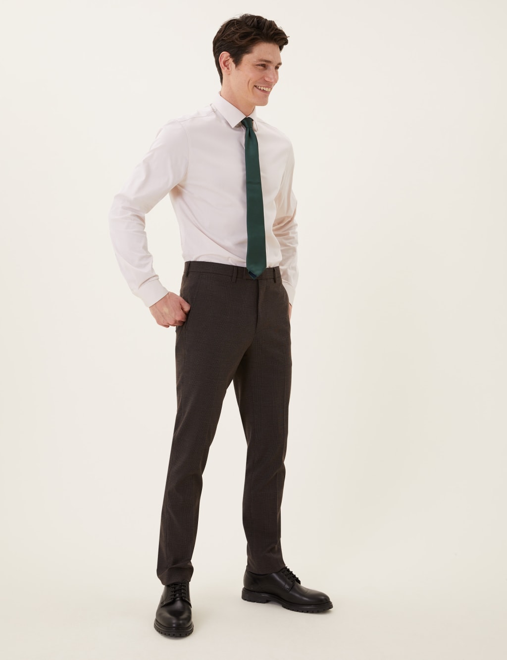 Slim Fit Check Suit Trousers 1 of 7