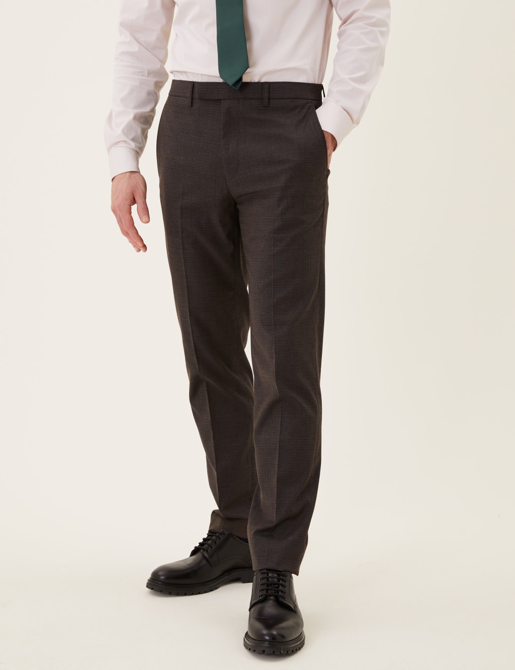 Slim Fit Check Suit Trousers 3 of 7
