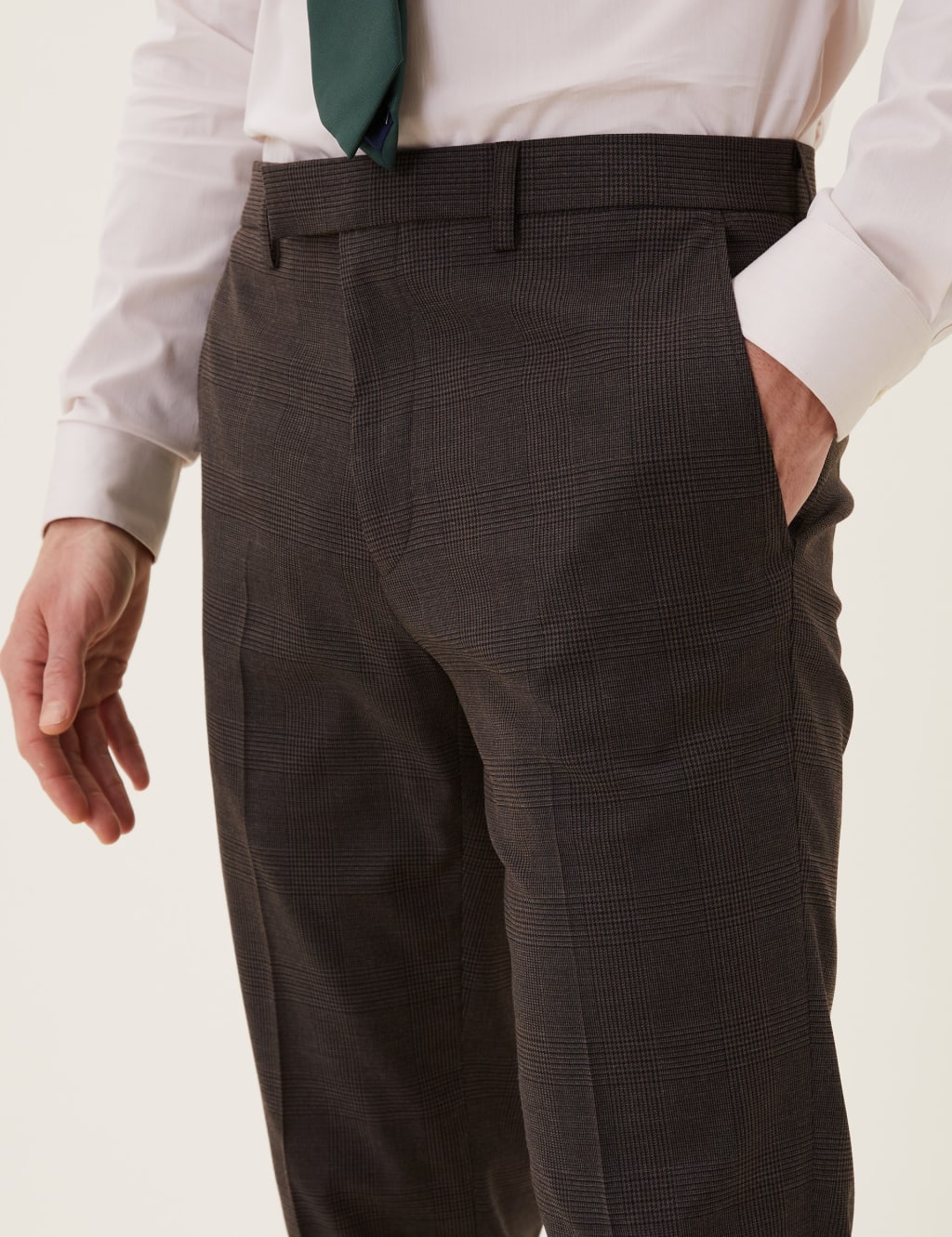 Slim Fit Check Suit Trousers 4 of 7