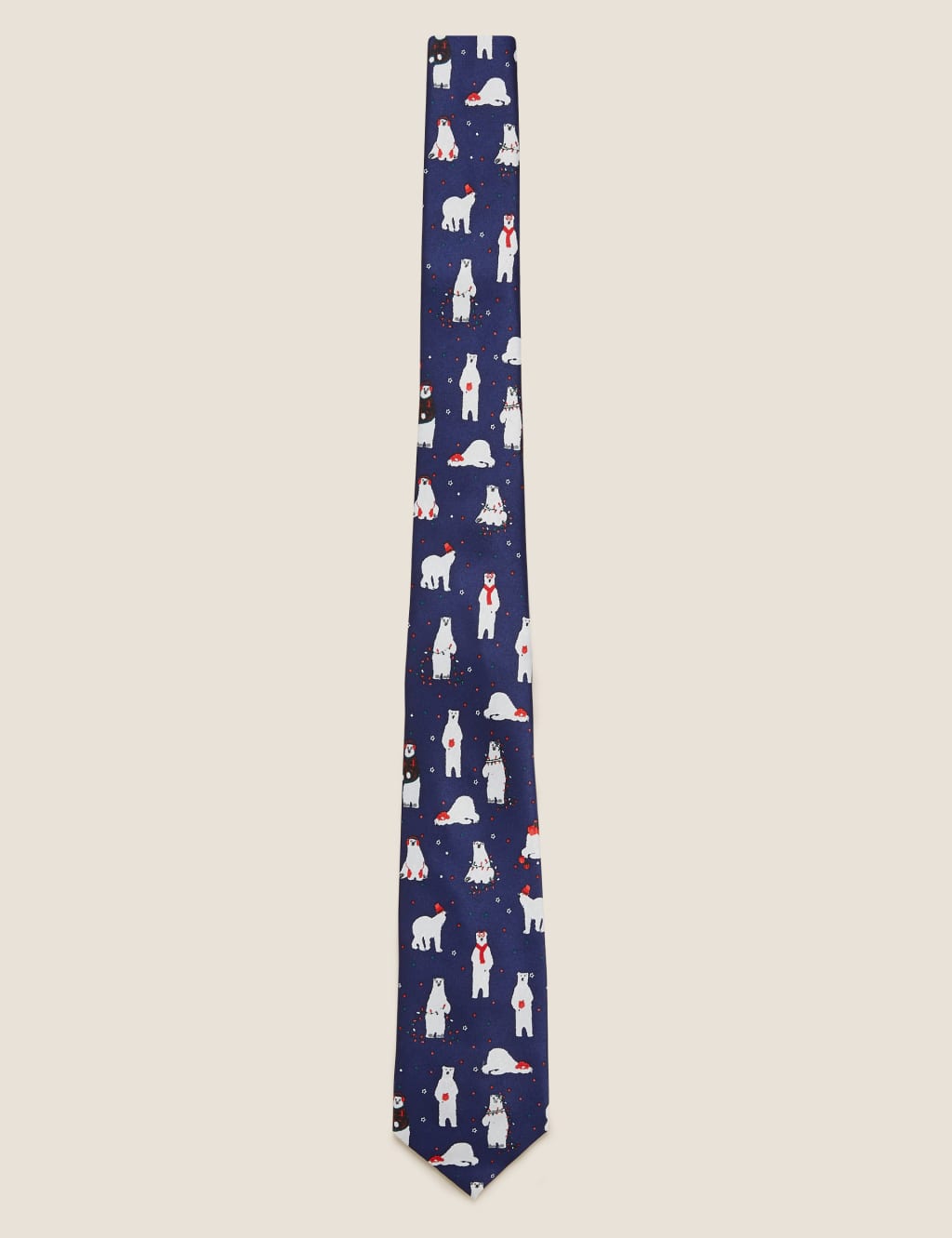 Slim Light Up Polar Bear Print Tie 1 of 4