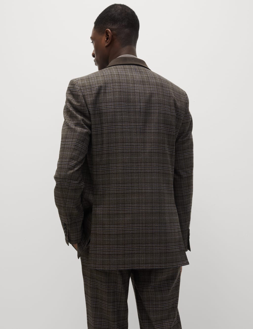 Slim Fit Prince of Wales Check Suit Jacket M S Collection M S