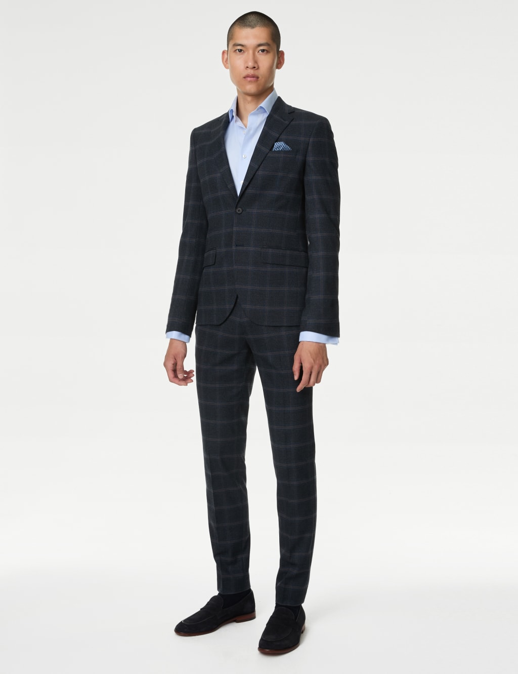 Skinny fit check suit new arrivals