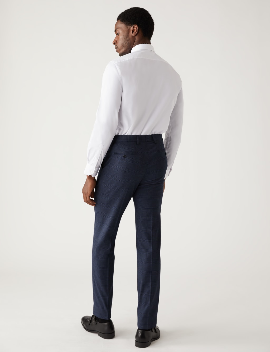 Regular Fit Check Stretch Suit Trousers 5 of 8
