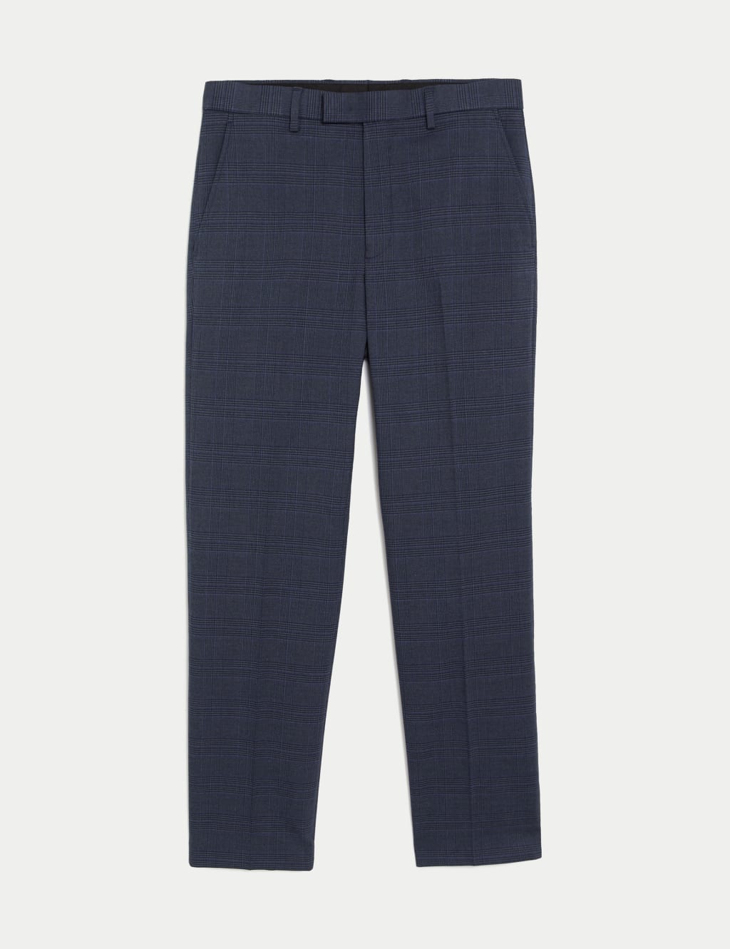 Regular Fit Check Stretch Suit Trousers 2 of 8