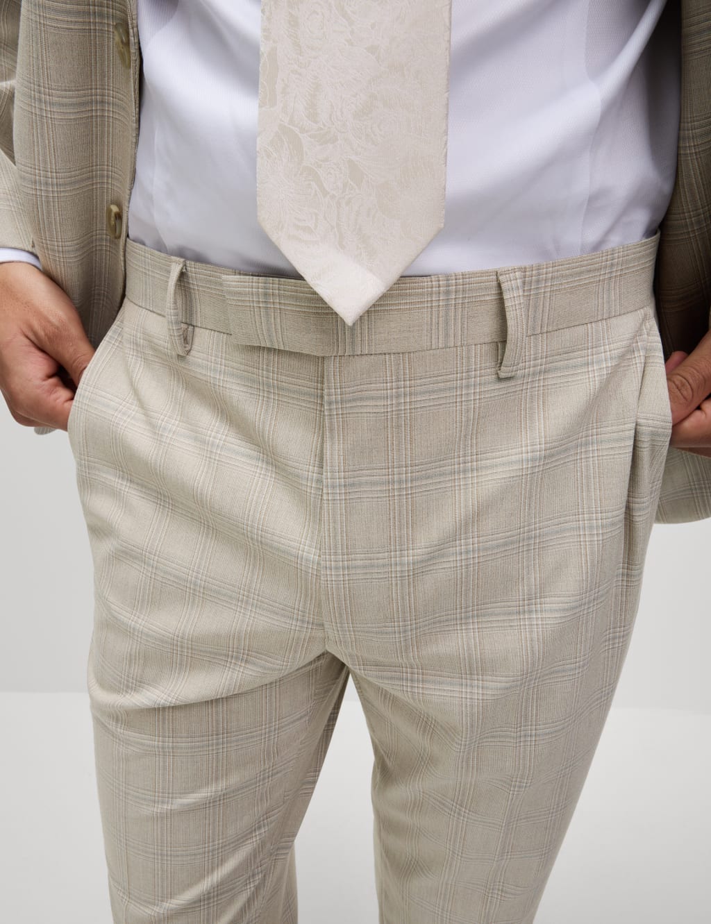 Slim Fit Check Suit Trousers 4 of 7