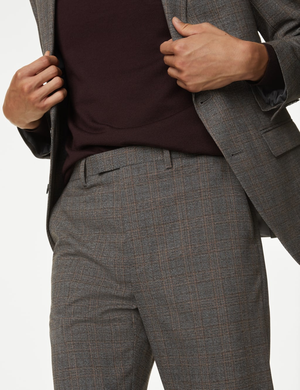 Regular Fit Prince of Wales Check Trousers 5 of 8