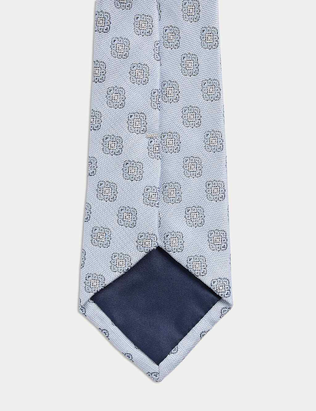 Medallion Linen Silk Blend Tie 2 of 2