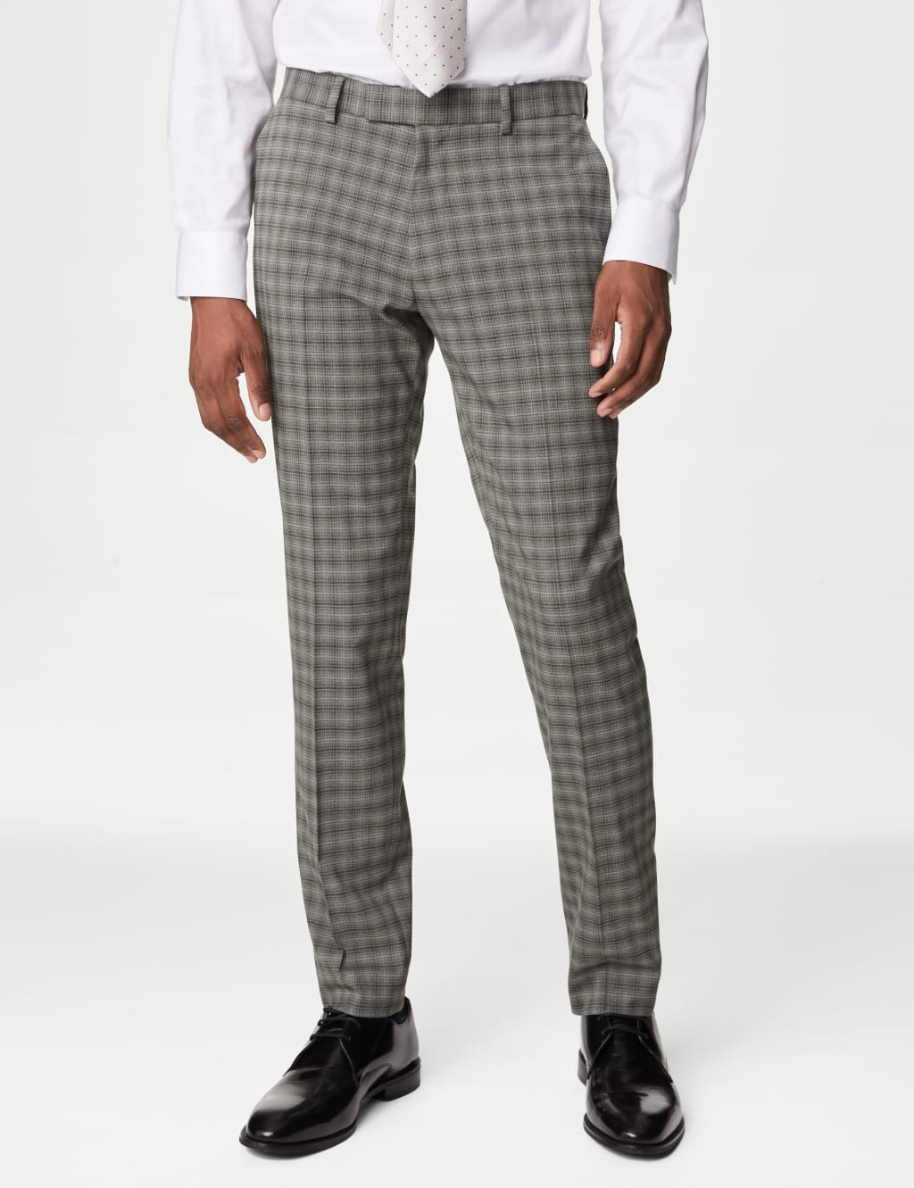Skinny Fit Check Stretch Suit Trousers M S Collection M S
