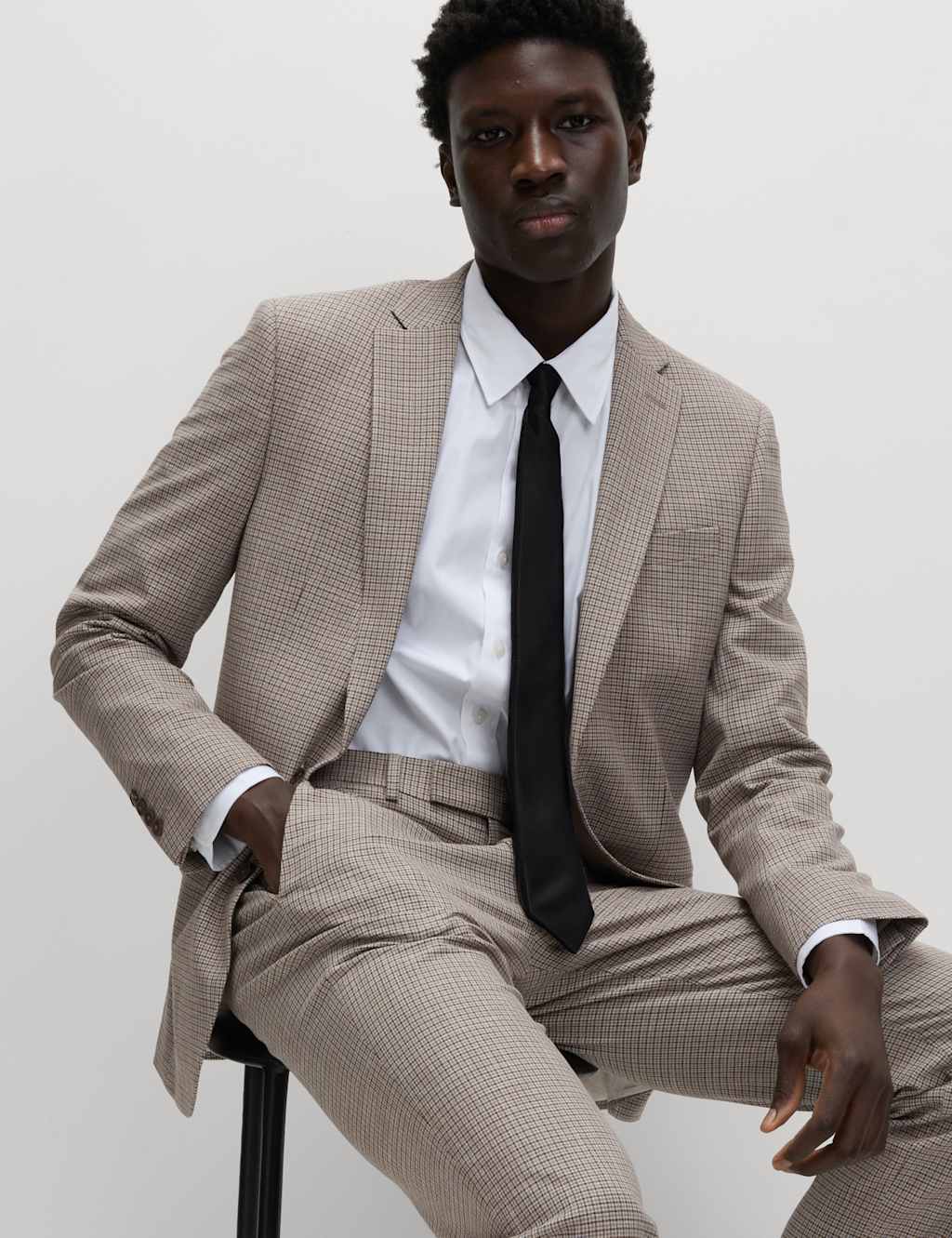 Tailored Fit Grid Check Suit Jacket 7 of 7