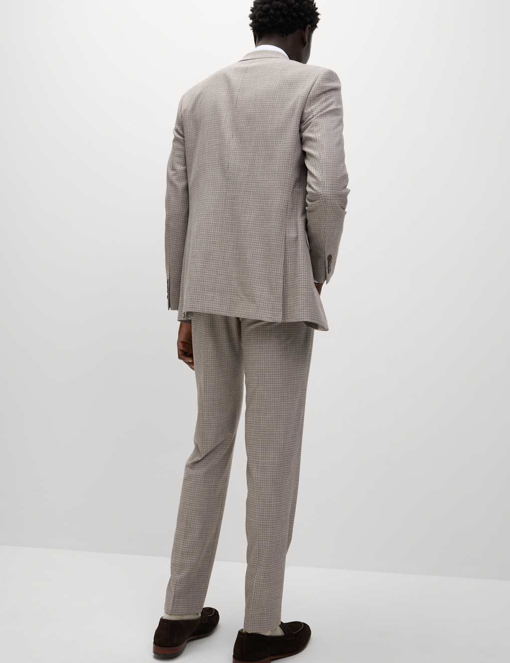 Tailored Fit Grid Check Suit Trousers 6 of 7