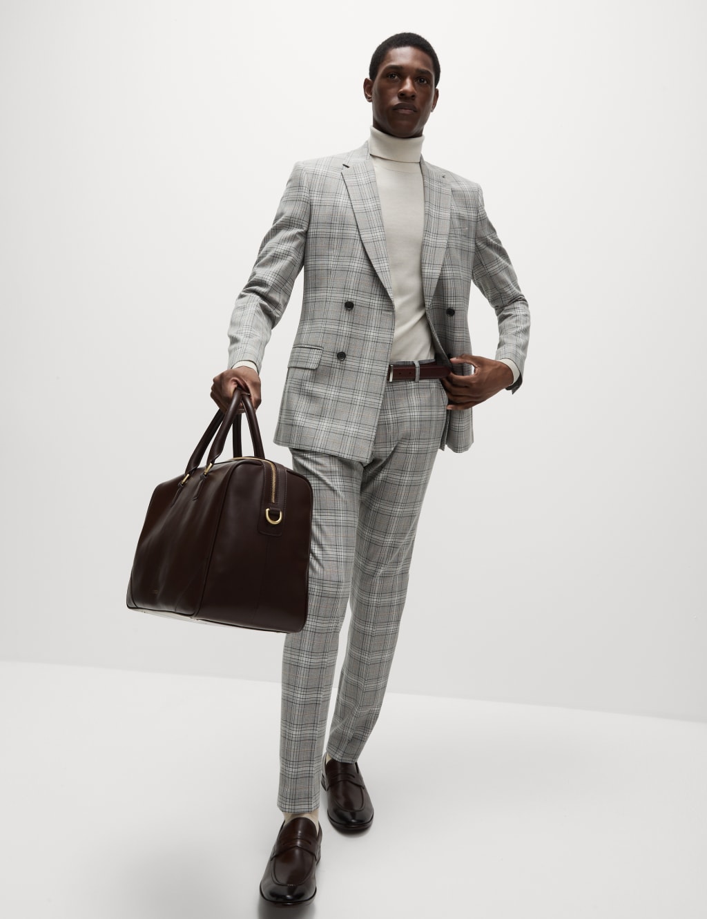 Skinny Fit Check Stretch Suit Jacket M S Collection M S